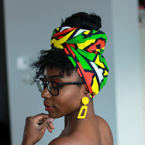 African red / green samakaka headwrap