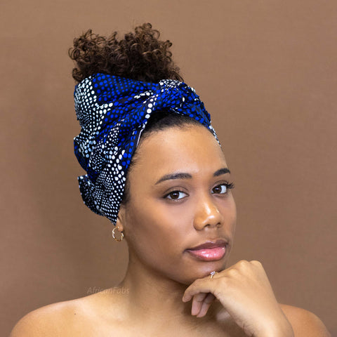 African Royal blue diamonds headwrap