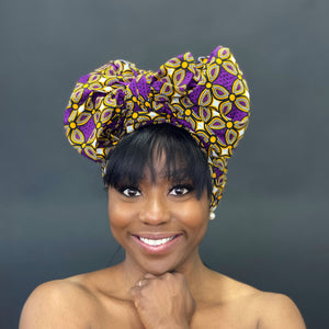 African headwrap - Purple Royal Pattern