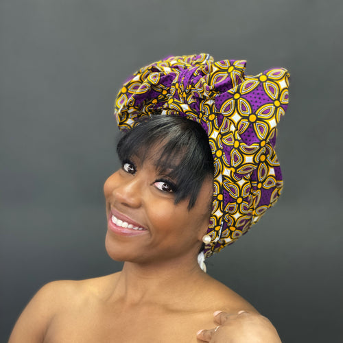 African headwrap - Purple Royal Pattern