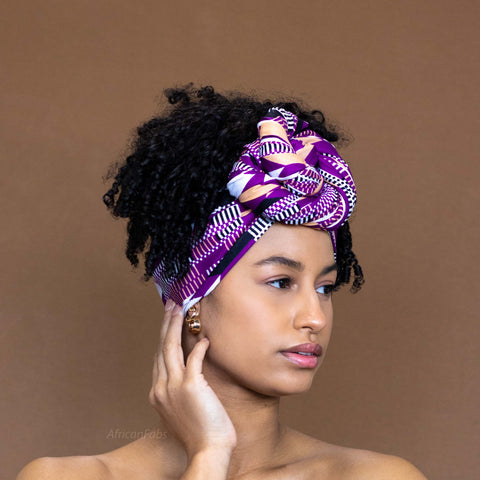 African Purple kente headwrap
