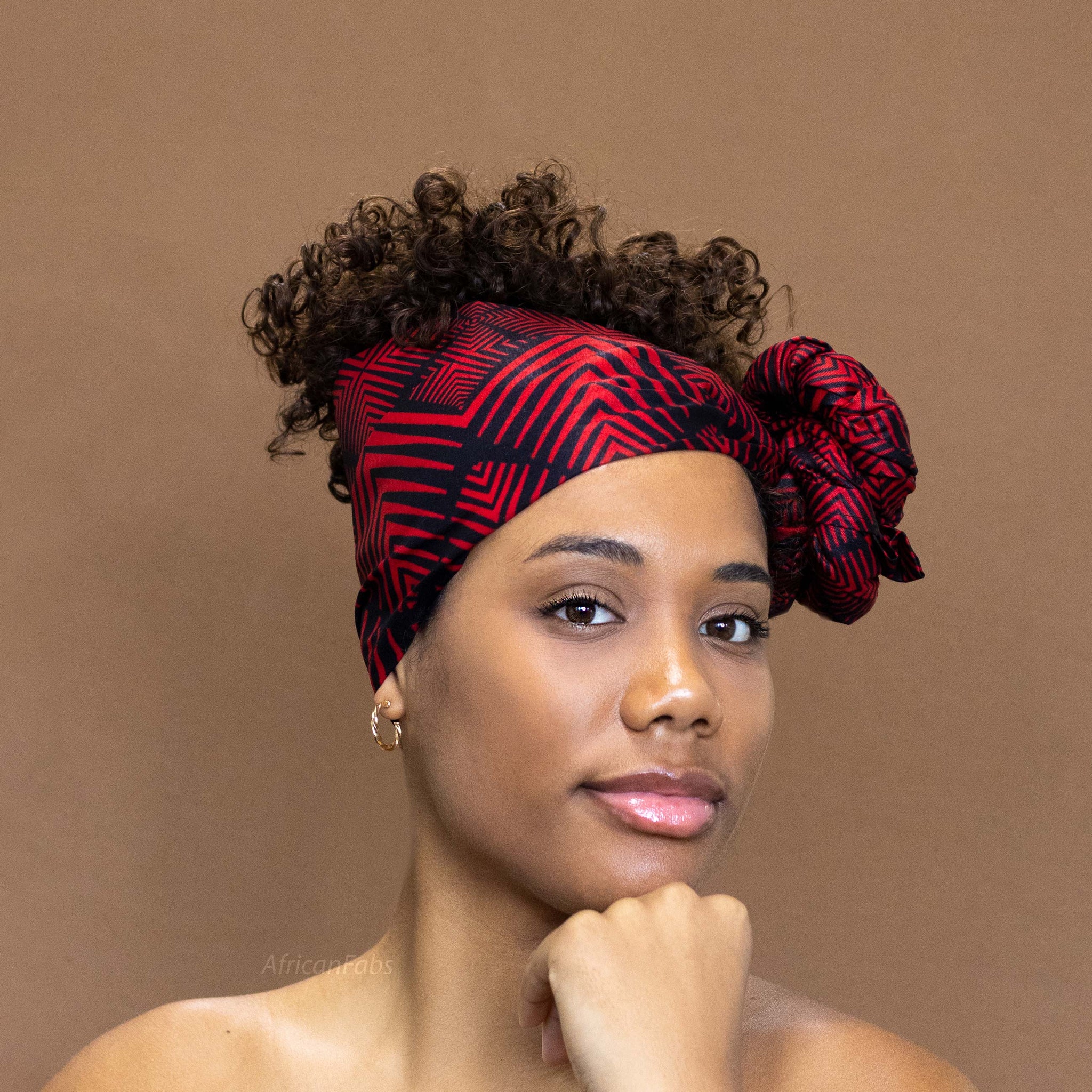 Turban Wax African Print Headwrap Brown Headwrap Brown -  Hong