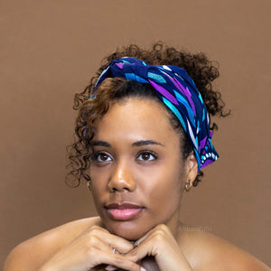 African Blue / pink sunburst headwrap