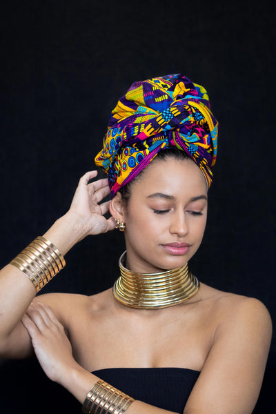 African Multicolor kente headwrap