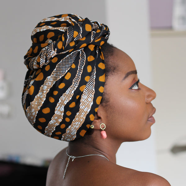 African headwrap - Bogolan / Mud cloth dots