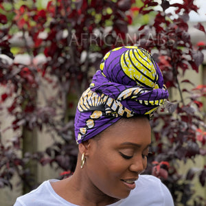 African Purple flowers - headwrap