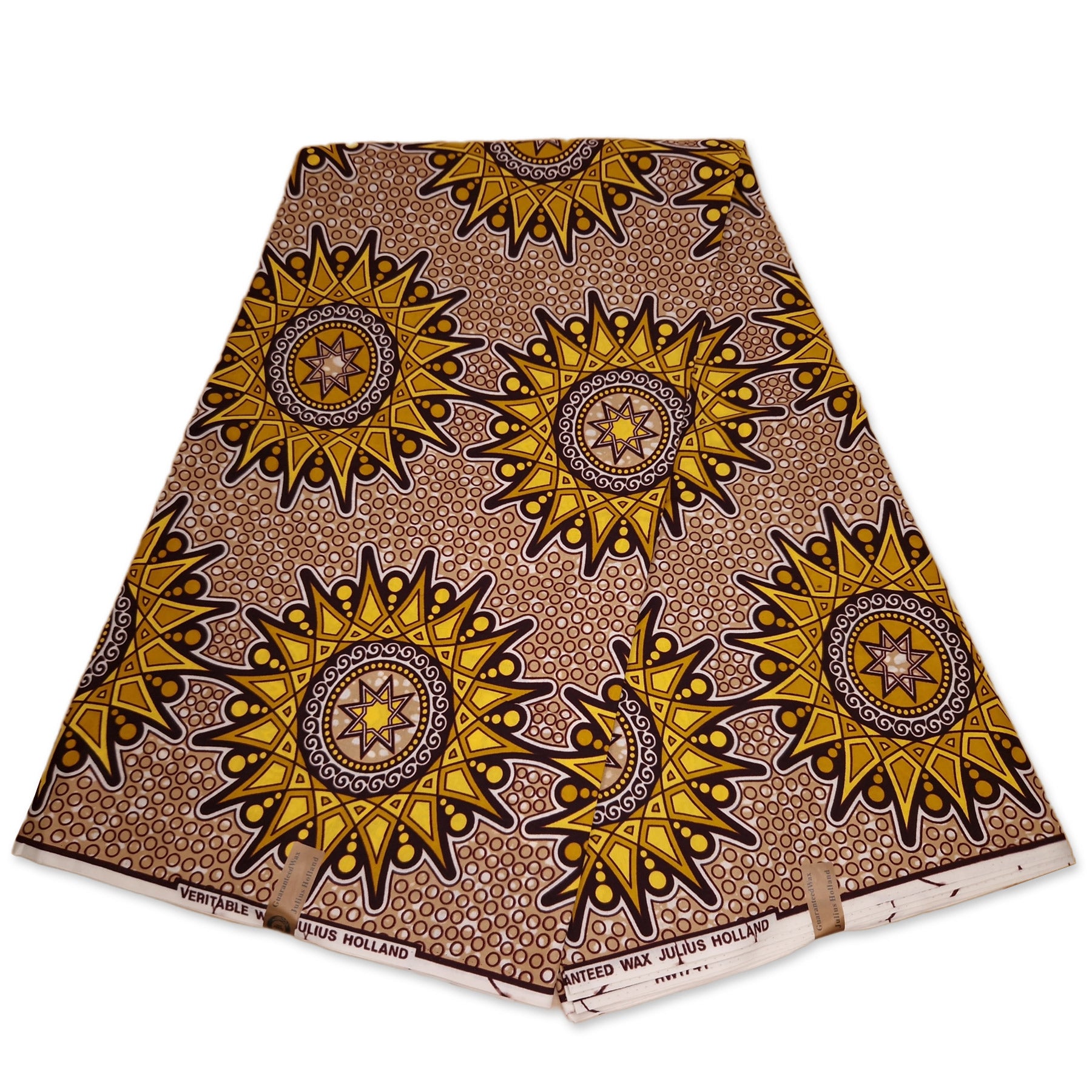 African Wax print fabric - Yellow starflash