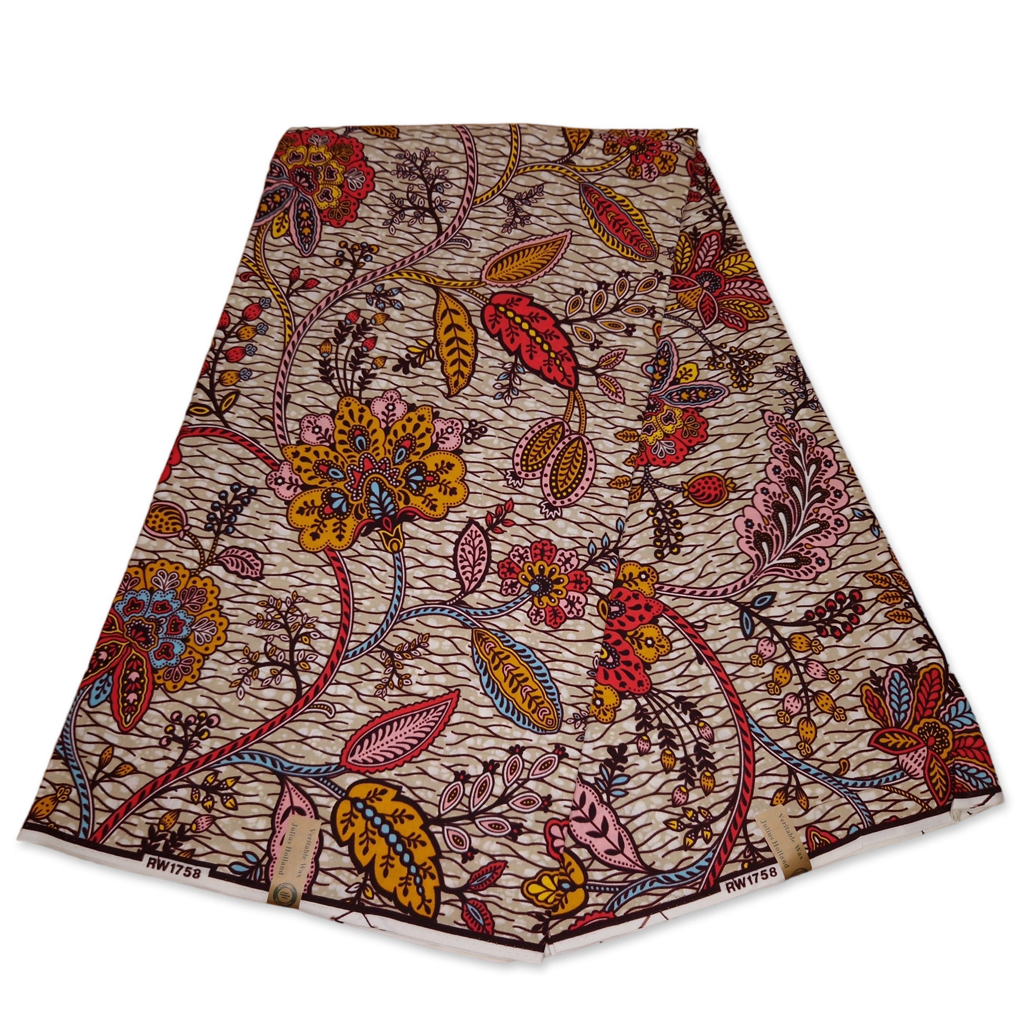 African Wax print fabric - Multicolor floral life