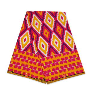 Blue Pink and Yellow Kente Cloth