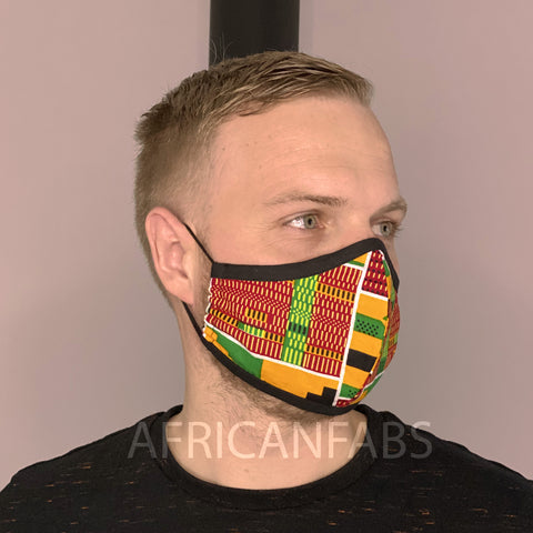 African print Mouth mask / Face mask made of cotton (Premium model)  Unisex - Kente print