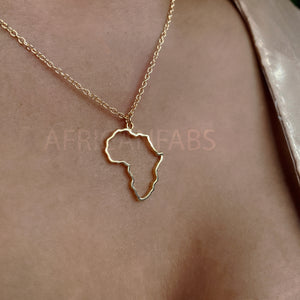 Necklace / pendant - African continent - Gold coated