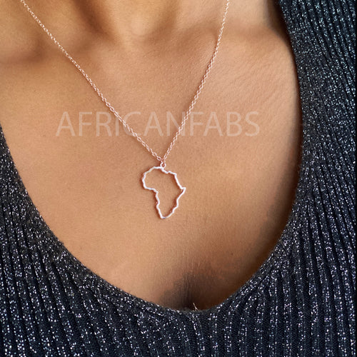 Necklace / pendant - African continent - Rose Gold coated