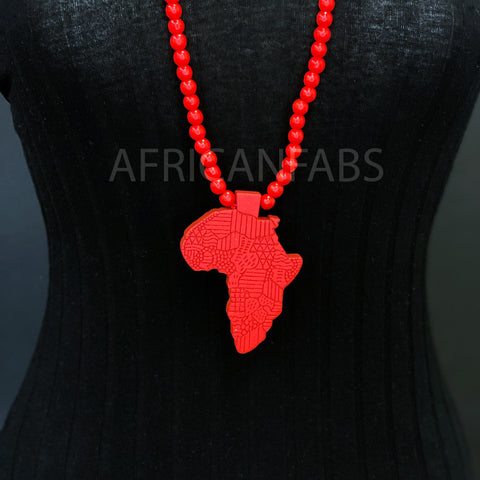 Wooden bead necklace / necklace / pendant - African continent - Red