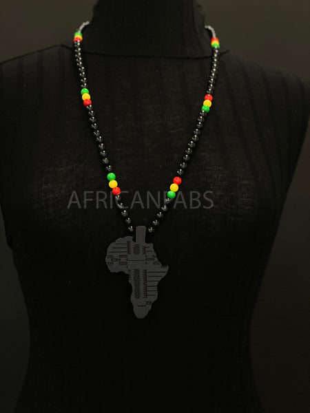 Wooden bead necklace / necklace / pendant - African continent - Black