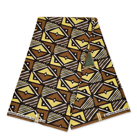 African BOGOLAN / MUD CLOTH print fabric / cloth - Brown / Beige OT-3001 (Traditional Mali print)