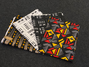 4 Fat quarters - Bogolan Mix Quilting fabrics / Patchwork fabrics - African print fabric