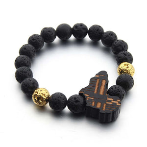 African Bracelet - Stone bead Bracelet - African continent - Black