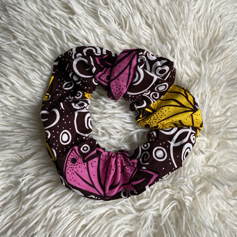 African print Scrunchie - XL Hair Accessories - Yellow / pink