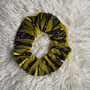 African print Scrunchie - XL Hair Accessories - Yellow / black