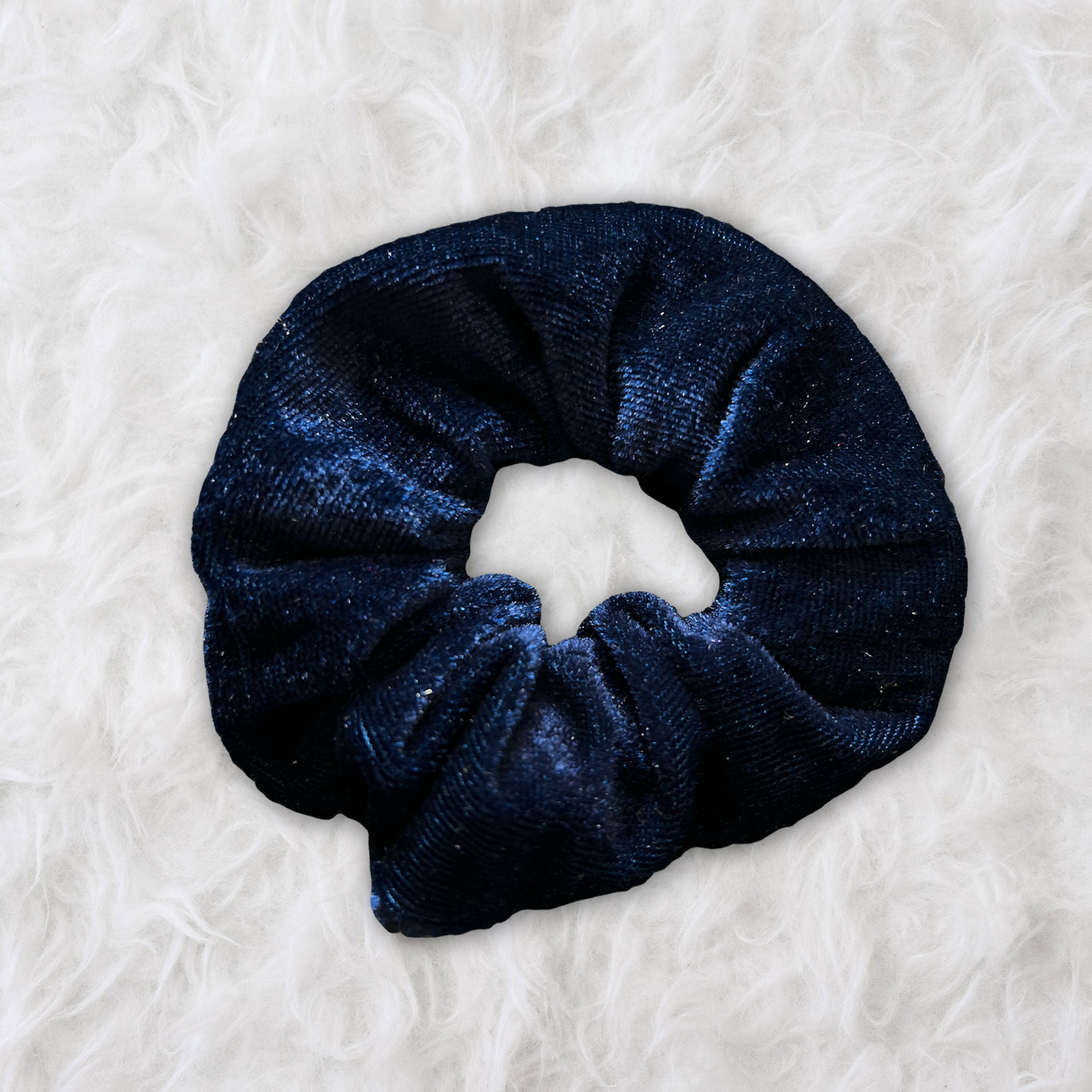 Scrunchie Velvet - Adults Hair Accessories - Navy Blue