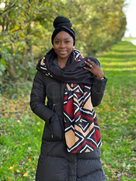 African print Winter scarf for Adults Unisex - Bogolan