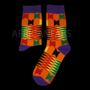 African socks / Afro socks / Kente socks - Orange