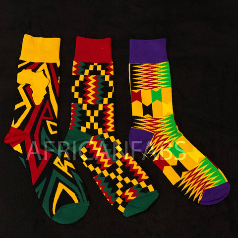 African socks / Afro socks / Kente socks - Set of 3 pairs