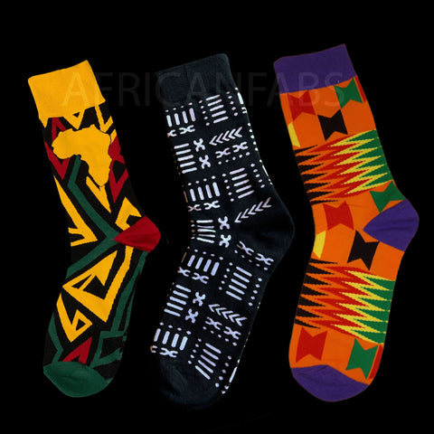 African socks / Afro socks / Set of 3 pairs