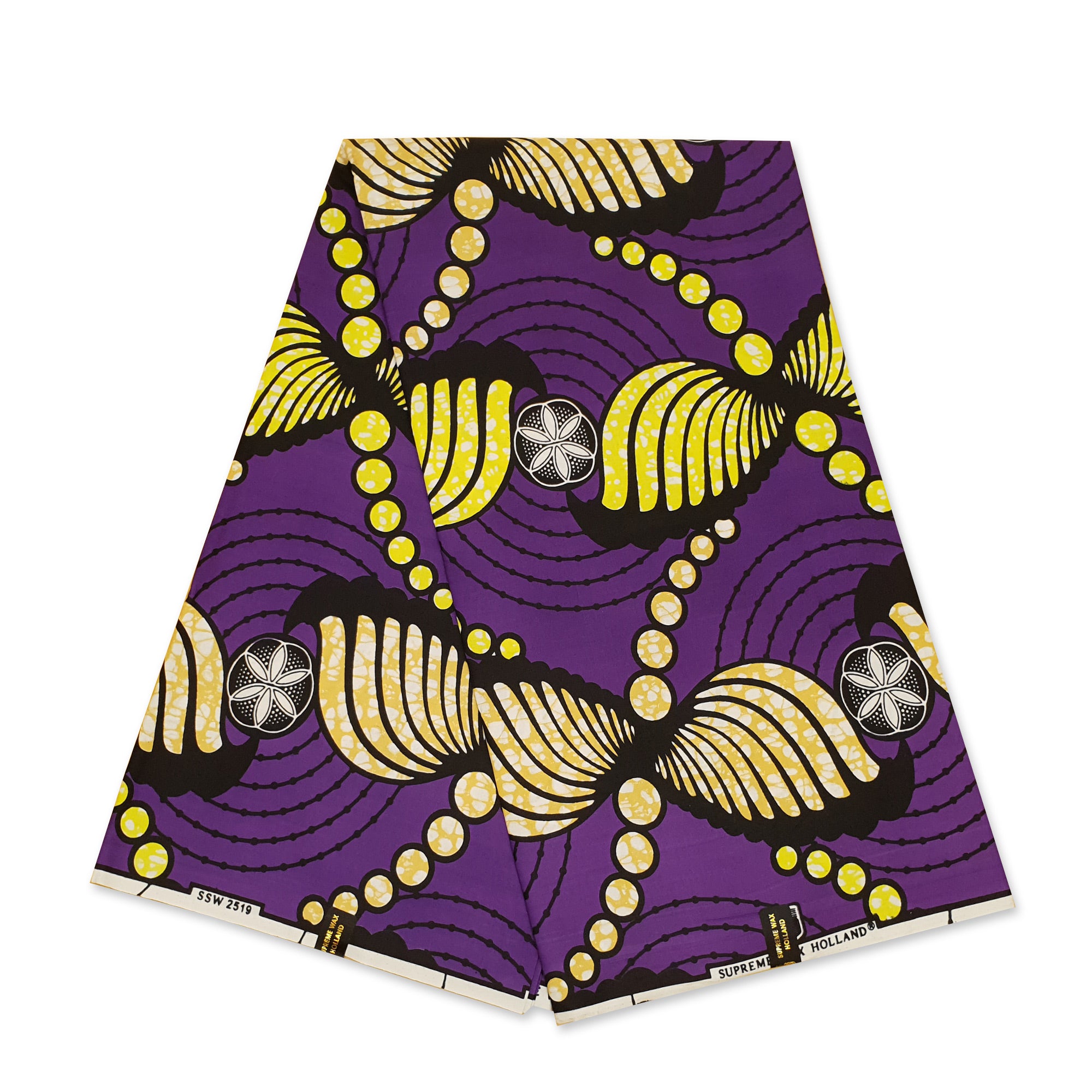 African fabric Super Wax - Purple yellow motion