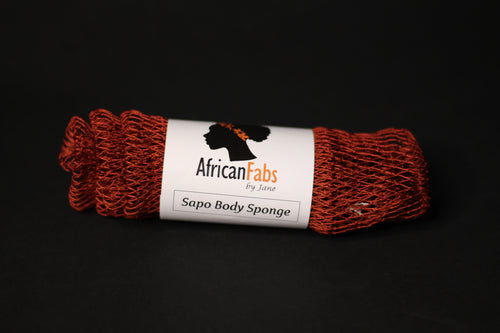 African net sponge / African exfoliating net / Sapo sponge - Cinnamon brown