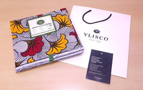 VLISCO Hollandais Wax print fabric - WHITE WEDDING FLOWERS
