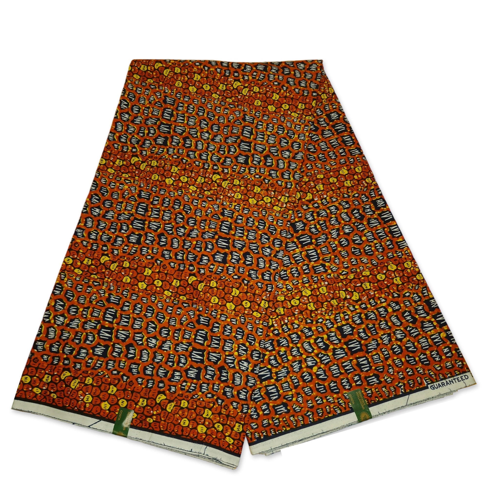 VLISCO Hollandais Wax print fabric - Dark Orange / brown leopard