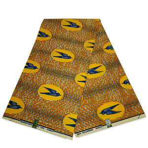 VLISCO Hollandais Wax print fabric - Orange / Yellow Speedbird