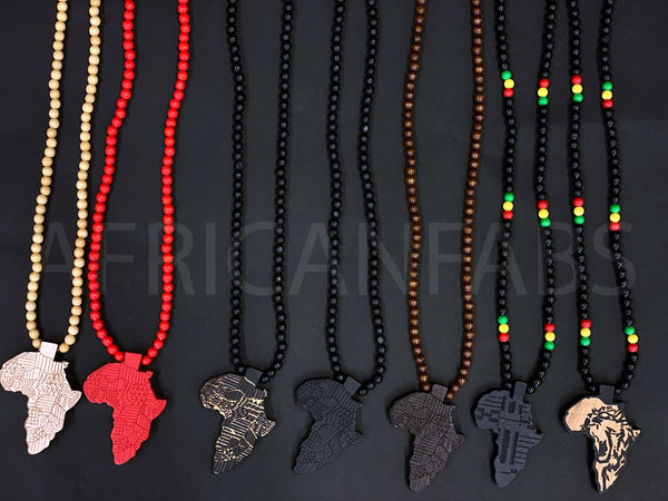 Wooden bead necklace / necklace / pendant - African continent - Black