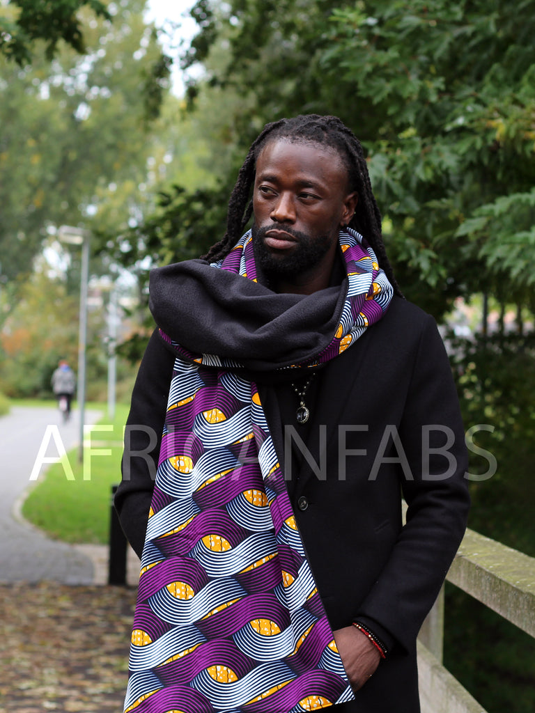 African print Winter scarf for Adults Unisex - Purple tangle – AfricanFabs