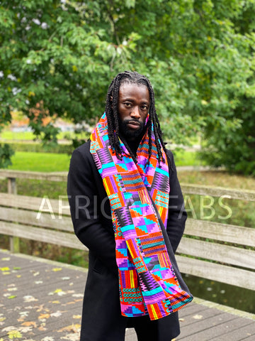 African print Winter scarf for Adults Unisex - Black mud cloth / bogol –  AfricanFabs