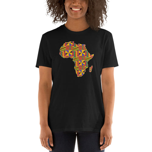 T-shirt Unisex - African continent in kente print D001 (Multiple colors)